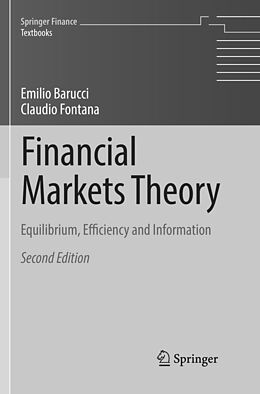 Couverture cartonnée Financial Markets Theory de Claudio Fontana, Emilio Barucci