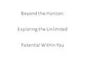 E-Book (epub) Beyond the Horizon: Exploring the Unlimited Potential Within You von Jamie Pope
