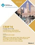 Kartonierter Einband CIKM 16 ACM Conference on Information and Knowledge Management Vol 2 von Cikm 16 Conference Committee