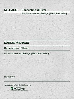 Darius Milhaud Notenblätter Concertino dHiver for Trombone and