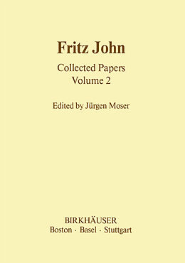 Couverture cartonnée Fritz John Collected Papers de 