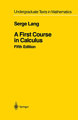 Couverture cartonnée A First Course in Calculus de Serge Lang