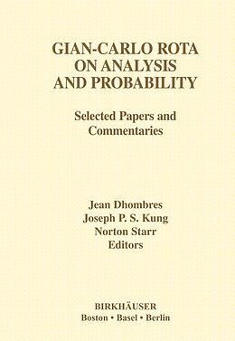 Couverture cartonnée Gian-Carlo Rota on Analysis and Probability de Jean Dhombres