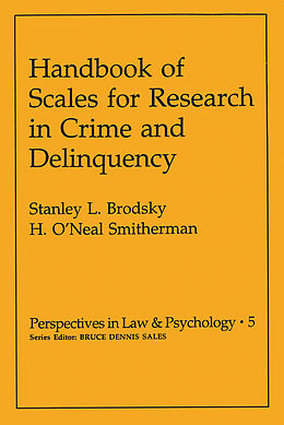 Kartonierter Einband Handbook of Scales for Research in Crime and Delinquency von H. O'Neal Smitherman, Stanley L. Brodsky