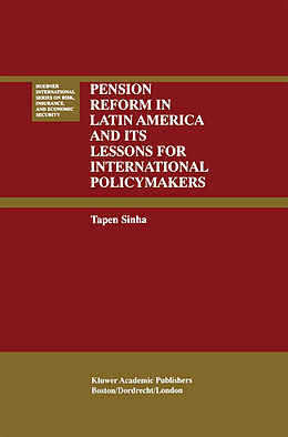 Couverture cartonnée Pension Reform in Latin America and Its Lessons for International Policymakers de Tapen Sinha