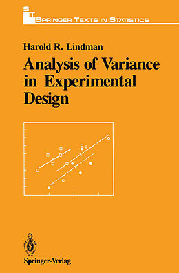 Couverture cartonnée Analysis of Variance in Experimental Design de Harold R. Lindman