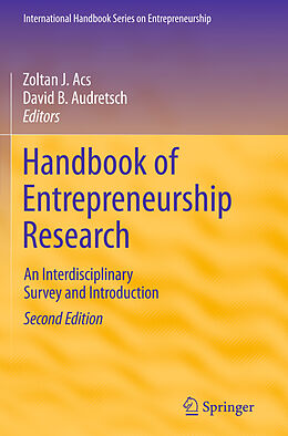 Couverture cartonnée Handbook of Entrepreneurship Research de 