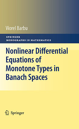 Couverture cartonnée Nonlinear Differential Equations of Monotone Types in Banach Spaces de Viorel Barbu
