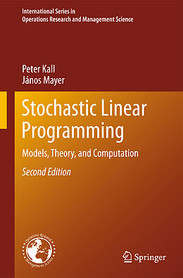 Couverture cartonnée Stochastic Linear Programming de János Mayer, Peter Kall