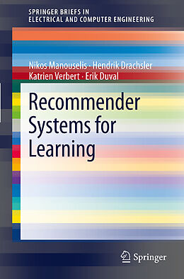 Kartonierter Einband Recommender Systems for Learning von Nikos Manouselis, Erik Duval, Katrien Verbert