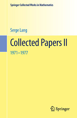 Kartonierter Einband Collected Papers II von Serge Lang
