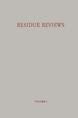 Kartonierter Einband Residue Reviews / Ruckstands-Berichte von Francis A. Gunther