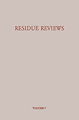 Kartonierter Einband Residue Reviews/Rückstands-Berichte von Francis A. Gunther