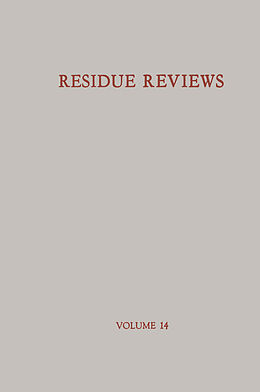 Kartonierter Einband Residue Reviews / Rückstands-Berichte von Francis A. Gunther