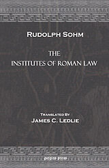 eBook (pdf) The Institutes of Roman Law de Rudolph Sohm