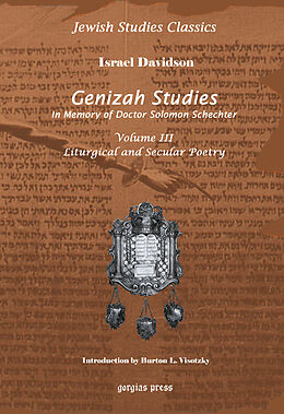 eBook (pdf) Genizah Studies in Memory of Doctor Solomon Schechter de Louis Ginzberg