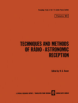 Couverture cartonnée Techniques and Methods of Radio-Astronomic Reception de 