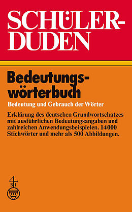 Couverture cartonnée Schülerduden Bedeutungswörterbuch de Wolfgang Müller, Paul Grebe