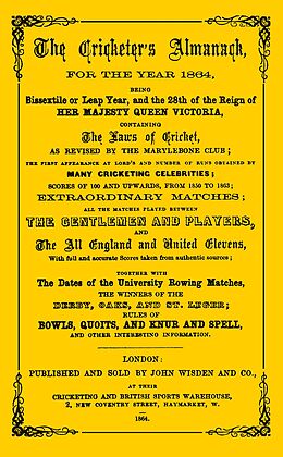 E-Book (pdf) Wisden Cricketers' Almanack 1864 von Bloomsbury Publishing