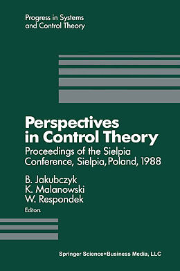 Couverture cartonnée Perspectives in Control Theory de B. Jakubczyk