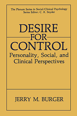 Couverture cartonnée Desire for Control de Jerry M. Burger