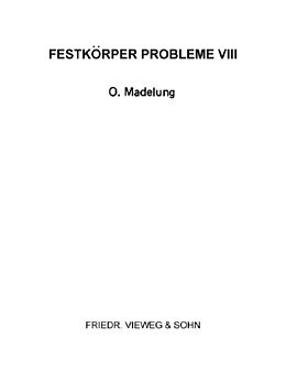 eBook (pdf) Festkörper Probleme VIII de 