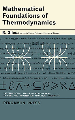 eBook (pdf) Mathematical Foundations of Thermodynamics de R. Giles