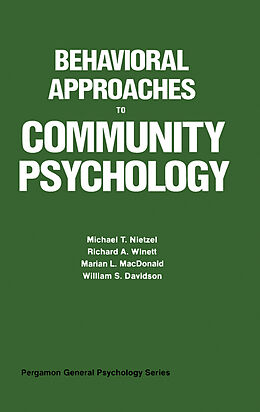 eBook (pdf) Behavioral Approaches to Community Psychology de Michael T. Nietzel, Richard A. Winett, Marian L. MacDonald