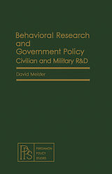 eBook (pdf) Behavioral Research and Government Policy de David Meister