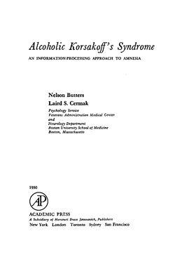 eBook (pdf) Alcoholic Korsakoff's Syndrome de Nelson Butters, Laird S. Cermak