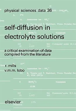 PDF Self-diffusion in Electrolyte Solutions von R. Mills, V. M. M. Lobo