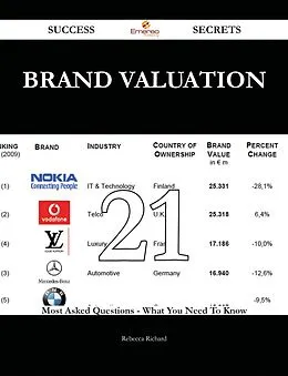 E-Book (epub) Brand Valuation 21 Success Secrets - 21 Most Asked Questions On Brand Valuation - What You Need To Know von Rebecca Richard
