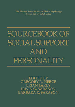 Couverture cartonnée Sourcebook of Social Support and Personality de 