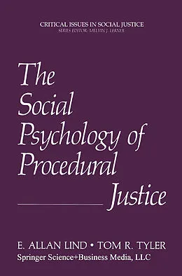 E-Book (pdf) The Social Psychology of Procedural Justice von E. Allan Lind, Tom R. Tyler
