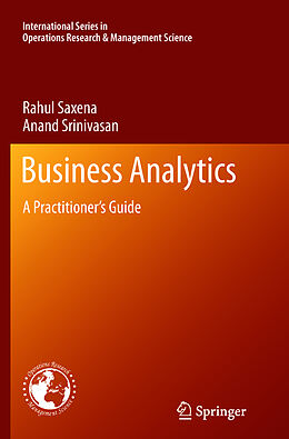 Couverture cartonnée Business Analytics de Anand Srinivasan, Rahul Saxena