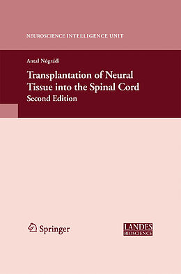 Couverture cartonnée Transplantation of Neural Tissue into the Spinal Cord de 