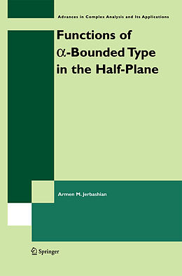 Couverture cartonnée Functions of a-Bounded Type in the Half-Plane de A. M. Jerbashian