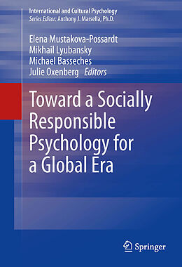 Couverture cartonnée Toward a Socially Responsible Psychology for a Global Era de 