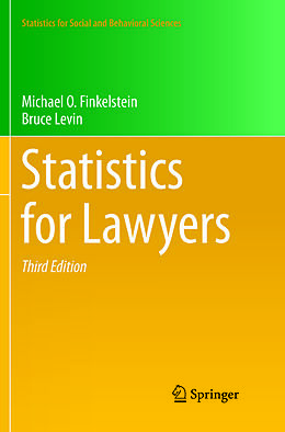 Couverture cartonnée Statistics for Lawyers de Bruce Levin, Michael O. Finkelstein