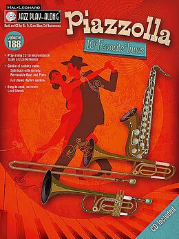 Kartonierter Einband Piazzolla - Ten Favorite Tunes: Jazz Play-Along Series, Volume 188 (Book/Online Audio) von Astor (COP) Piazzolla