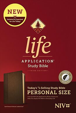 Couverture cartonnée NIV Life Application Study Bible, Third Edition, Personal Size (Leatherlike, Dark Brown/Brown, Indexed) de Tyndale (COR)