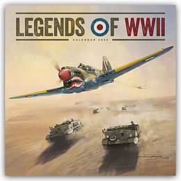 Kartonierter Einband Legends of World War II  Legendäre Flugzeuge des Zweiten Weltkrieges 2025  Wand-Kalender von Carousel Calendar