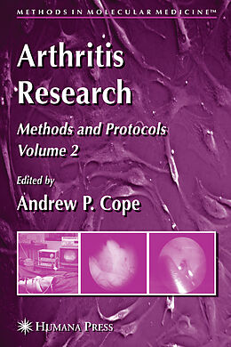 Livre Relié Arthritis Research de 