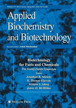 E-Book (pdf) Biotechnology for Fuels and Chemicals von Jonathan R. Mielenz, K. Thomas Klasson, William S. Adney