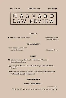 E-Book (epub) Harvard Law Review: Volume 127, Number 3 - January 2014 von Harvard Law Review