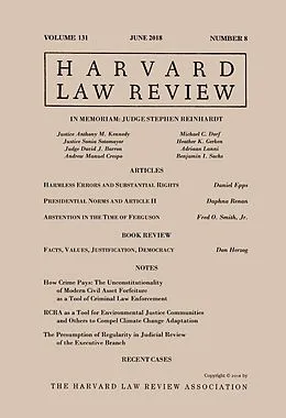 E-Book (epub) Harvard Law Review: Volume 131, Number 8 - June 2018 von Harvard Law Review