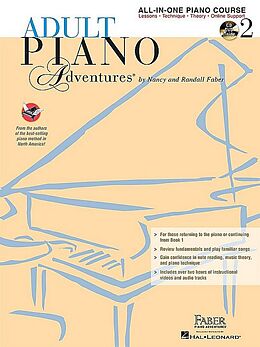 Livre Relié Adult Piano Adventures All-In-One Lesson Book 2 (Book/Online Audio) de Nancy (COP) Faber, Randall (COP) Faber