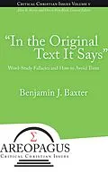 E-Book (epub) "In the Original Text It Says" von Benjamin J. Baxter