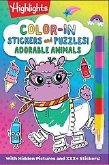 Couverture cartonnée Color-In Stickers and Puzzles! Adorable Animals de Highlights