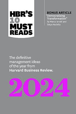 Couverture cartonnée HBR's 10 Must Reads 2024 de Harvard Business Review, Iansiti Marco, Satya Nadella